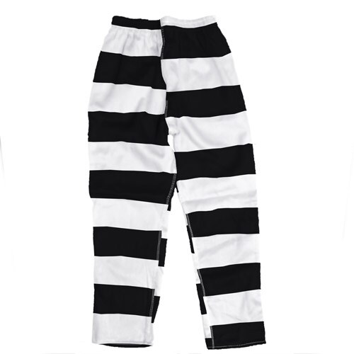 Mens black and white horizontal striped pants on sale